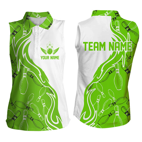 Custom Sleeveless Bowling Shirts For Women, Personalized Bowling Team Jerseys IPHW4495