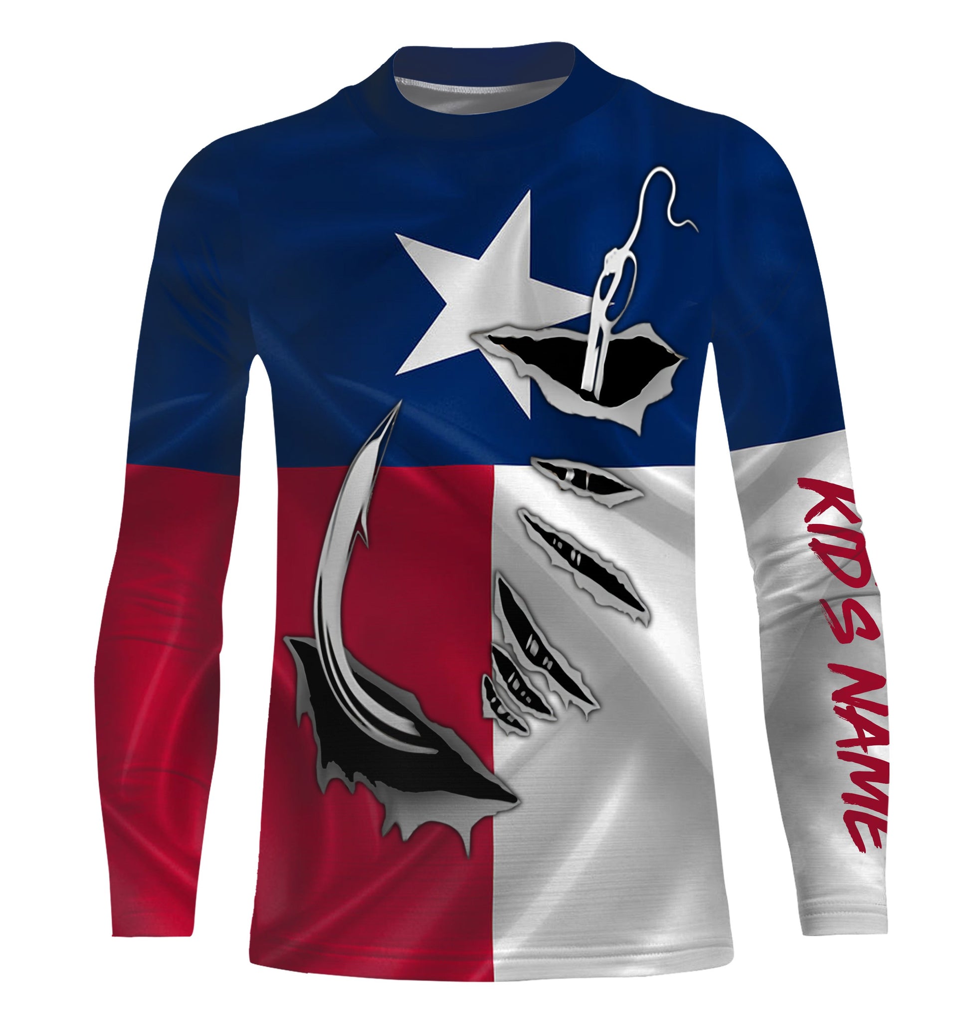 Custom Texas Flag Long Sleeve performance Fishing Shirts