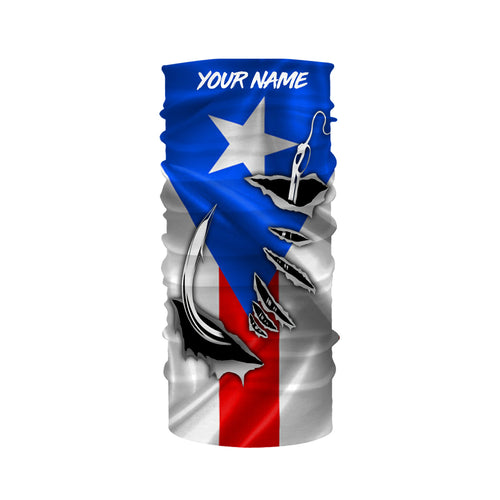 Custom Puerto Rico Flag 3D Fish hook UV Protection quick-dry Fishing Bandana IPHW370