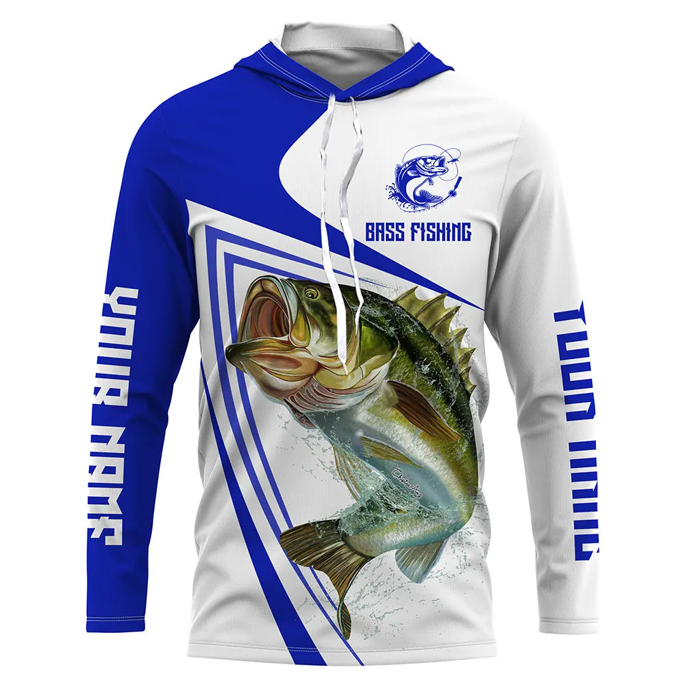Custom Largemouth Bass Fishing Camo Long Sleeve Fishing Shirts, Bass T –  Myfihu