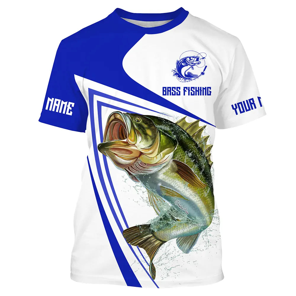 BASS MANIACS BLUE SPLASH FISHING JERSEY TOURNAMENT UPF 35 FeatherLITE