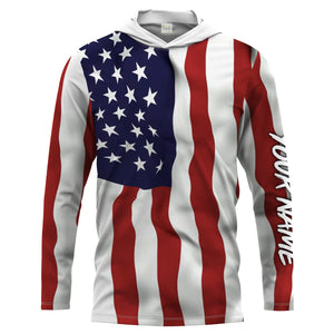 Personalized 3D American Flag Patriotic Long Sleeve performance Shirts, UV Protection IPHW1107