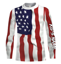 Load image into Gallery viewer, Personalized 3D American Flag Patriotic Long Sleeve performance Shirts, UV Protection IPHW1107