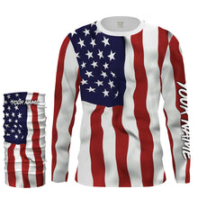 Load image into Gallery viewer, Personalized 3D American Flag Patriotic Long Sleeve performance Shirts, UV Protection IPHW1107