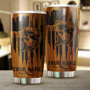 Catfish Fishing Tumbler American Flag Custom Stainless steel Tumbler cup | personalized Patriotic Fishing gifts 4th of July - IPH2428