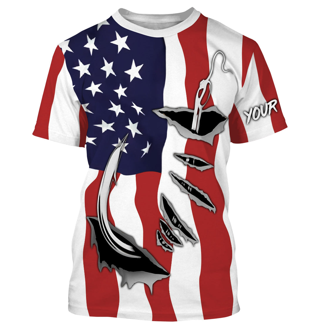 Personalized ChipteeAmz American Flag Long sleeve Fishing Shirt IPH1900