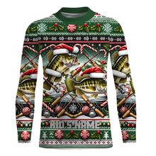 Load image into Gallery viewer, Largemouth Bass Fishing Custom Ugly Sweater Pattern Christmas Fishing Shirts, Xmas Fishing Outfits IPHW5566