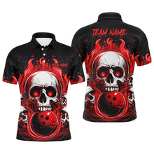 Load image into Gallery viewer, Custom Red Skull Bowling Team Shirts, Flame Bowling Jerseys Bowlers Shirts For Men And Women IPHW5841