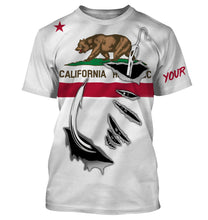 Load image into Gallery viewer, California Flag 3D Fish hook Custom Long Sleeve performance Fishing Shirts IPH1904