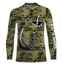 Load image into Gallery viewer, Bass Fishing scales Fish hook Custom Long Sleeve Fishing Shirts, personalized Bass Fishing apparel - IPH1919