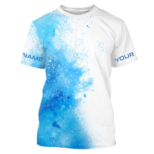 Blue water splash Custom Long sleeve performance Fishing Shirts, fishing camo tournament Shirt IPHW3589