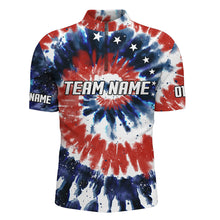 Load image into Gallery viewer, American Flag Tie Dye Bowling Shirts For Men, Custom Bowling Team Jerseys IPHW4524