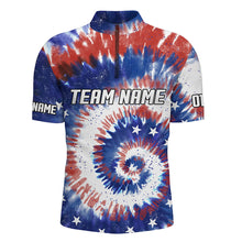 Load image into Gallery viewer, American Flag Tie Dye Bowling Shirts For Men, Custom Bowling Team Jerseys IPHW4525