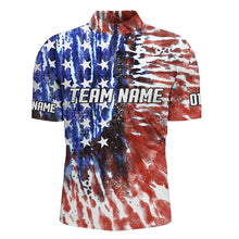 Load image into Gallery viewer, American Flag Tie Dye Bowling Shirts For Men, Custom Bowling Team Jerseys IPHW4526
