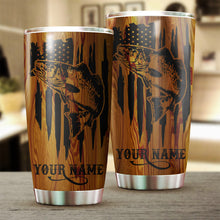 Load image into Gallery viewer, 1PC Redfish Puppy Drum Fishing Tumbler American Flag Custom name Stainless Steel Tumbler Cup - Personalized drinking mug for adults and kids - IPH2580