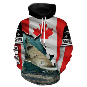 Sturgeon Fishing 3D Canada Flag Patriot Custom name All over print shirts - personalized fishing gift for men and women - IPH1456