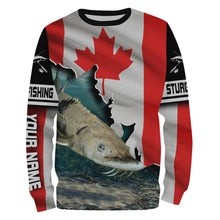 Load image into Gallery viewer, Sturgeon Fishing 3D Canada Flag Patriot Custom name All over print shirts - personalized fishing gift for men and women - IPH1456