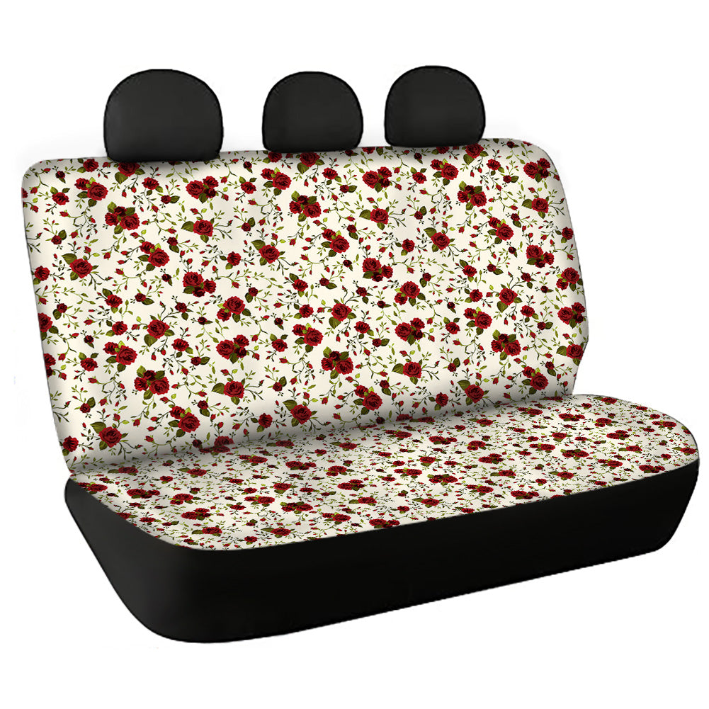 Burgandy rose floral Bench Seat Covers, Women Car Accessories gifts - IPHW1010