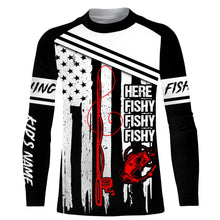 Load image into Gallery viewer, Largemouth Bass Fishing tattoo American Flag UV protection quick dry customize name long sleeves shirts UPF 30+ personalized gift for Fishing lovers - IPH1788