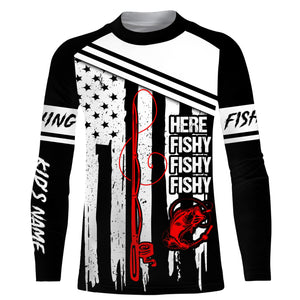 Largemouth Bass Fishing tattoo American Flag UV protection quick dry customize name long sleeves shirts UPF 30+ personalized gift for Fishing lovers - IPH1788