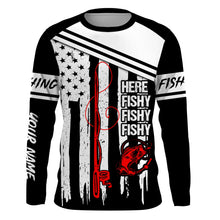 Load image into Gallery viewer, Largemouth Bass Fishing tattoo American Flag UV protection quick dry customize name long sleeves shirts UPF 30+ personalized gift for Fishing lovers - IPH1788