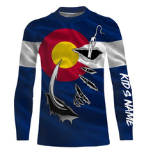 Load image into Gallery viewer, Colorado Flag 3D Fish hook Custom Long Sleeve performance Fishing Shirts IPHW475