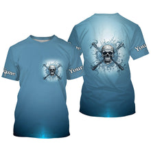 Load image into Gallery viewer, Water Skull And Crossbone Custom Long Sleeve Performance Fishing Shirts, Saltwater Fishing Shirts IPHW4830