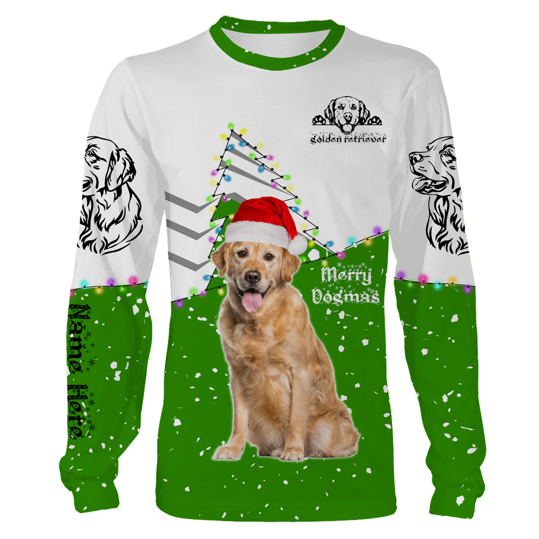 Cute funny Golden Retriever Christmas 3D All over shirt styles to choose for Dog lovers - IPH2159