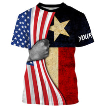 Load image into Gallery viewer, Personalized American Texas Flag Custom Long Sleeve performance Shirts, Patriotic apparel 4th of July day - IPHW1159