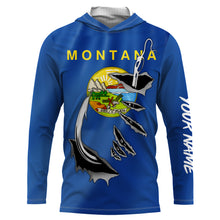 Load image into Gallery viewer, Montana Flag 3D Fish Hook UV protection custom long sleeves Fishing shirts fishing apparel IPHW477