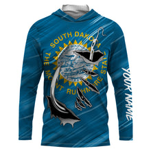 Load image into Gallery viewer, South Dakota Flag 3D Fish hook UV protection Custom long sleeve performance Fishing Shirts fishing apparel IPHW512