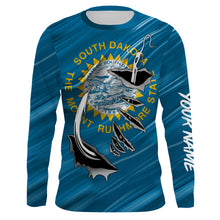 Load image into Gallery viewer, South Dakota Flag 3D Fish hook UV protection Custom long sleeve performance Fishing Shirts fishing apparel IPHW512