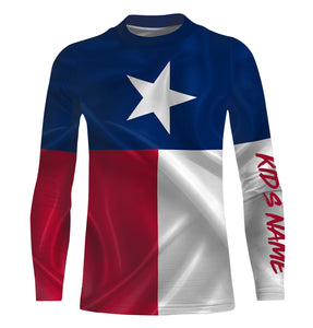 Personalized Texas Flag UV Protection Long Sleeve performance Fishing Shirts IPHW479