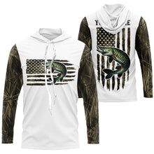 Load image into Gallery viewer, American Flag Camo Custom Musky Long Sleeve Fishing Shirts, Patriotic Musky Fishing Jerseys IPHW6136
