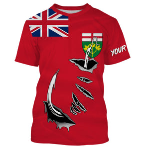 Canada Ontario Fish hook Custom Long sleeve Fishing Shirts, Ontario Fishing jerseys IPHW3337