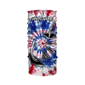 Custom Fish Hook American Flag Tie Dye Camo Long Sleeve Fishing Shirts, Patriotic Fishing Jerseys IPHW4697