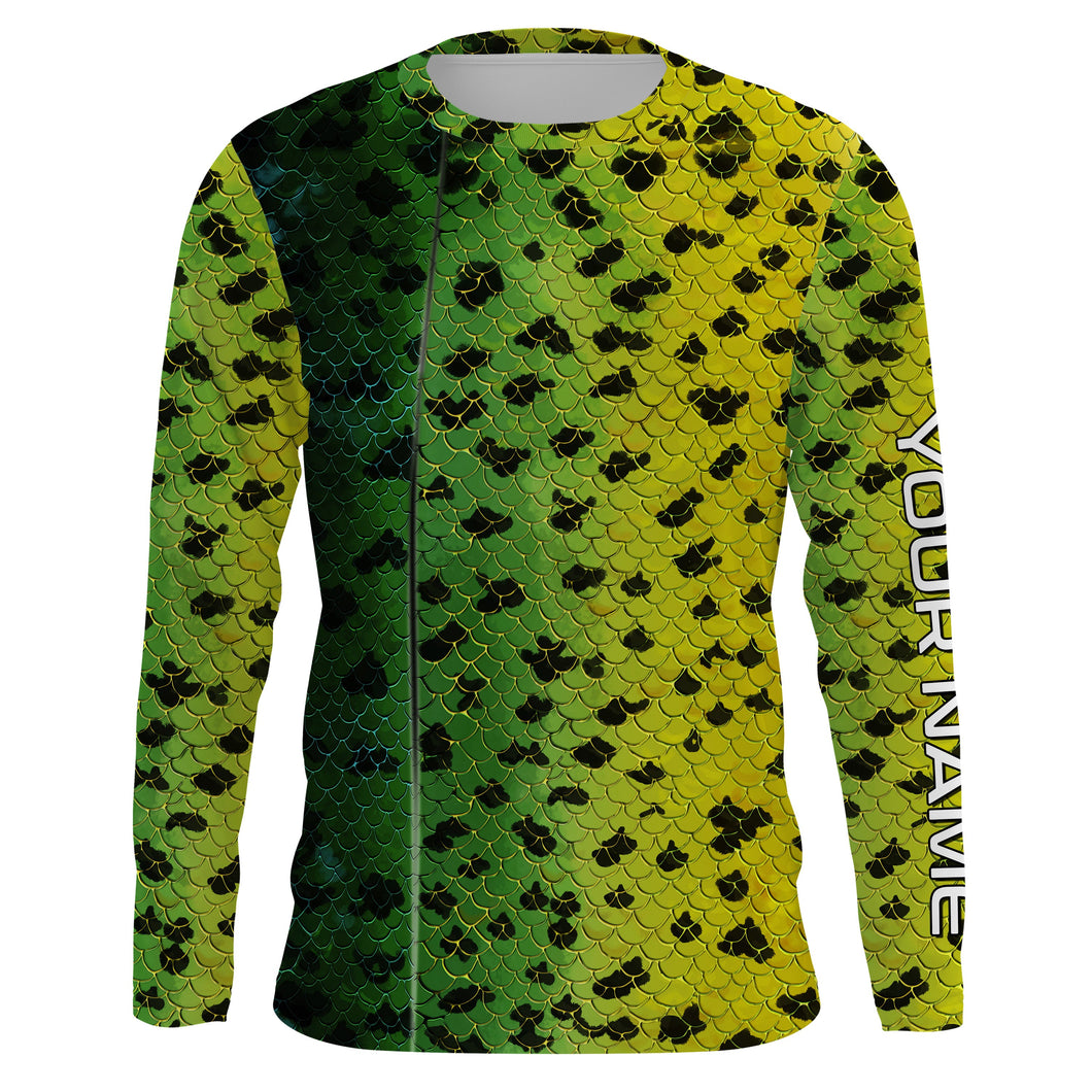 Crappie Fish scale Fishing Shirts, Crappie Custom Long sleeve Fishing Shirts IPHW3500