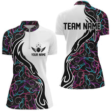 Load image into Gallery viewer, Customized Name Bowling Team Shirts For Women Bowling Pattern Bowling League Jerseys IPHW5486