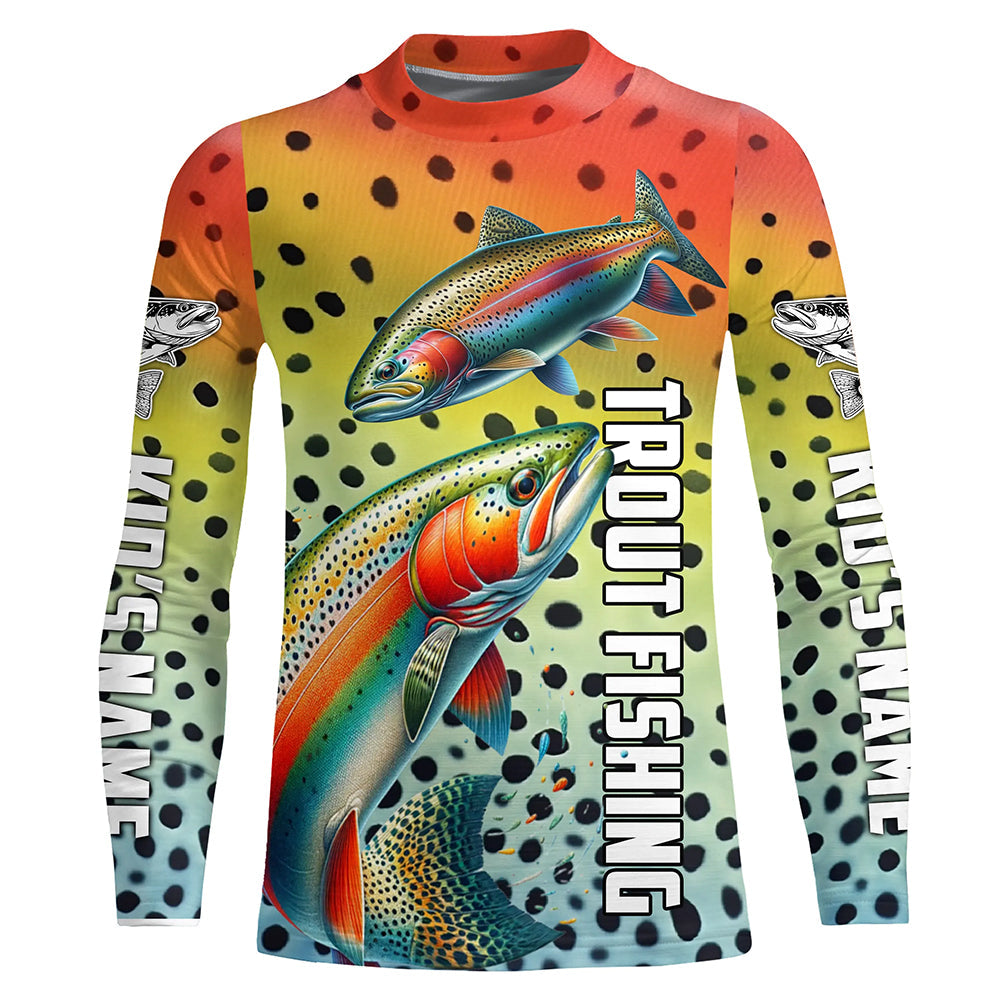 Personalized Rainbow Trout Long Sleeve Fishing Shirts, Trout Fly Fishi –  ChipteeAmz