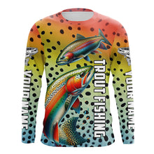 Load image into Gallery viewer, Personalized Rainbow Trout Long Sleeve Fishing Shirts, Trout Fly Fishing Apparel IPHW5601