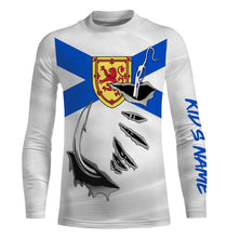 Load image into Gallery viewer, Fish hook Nova Scotia flag Custom Long sleeve Fishing Shirts for men and women IPHW3213