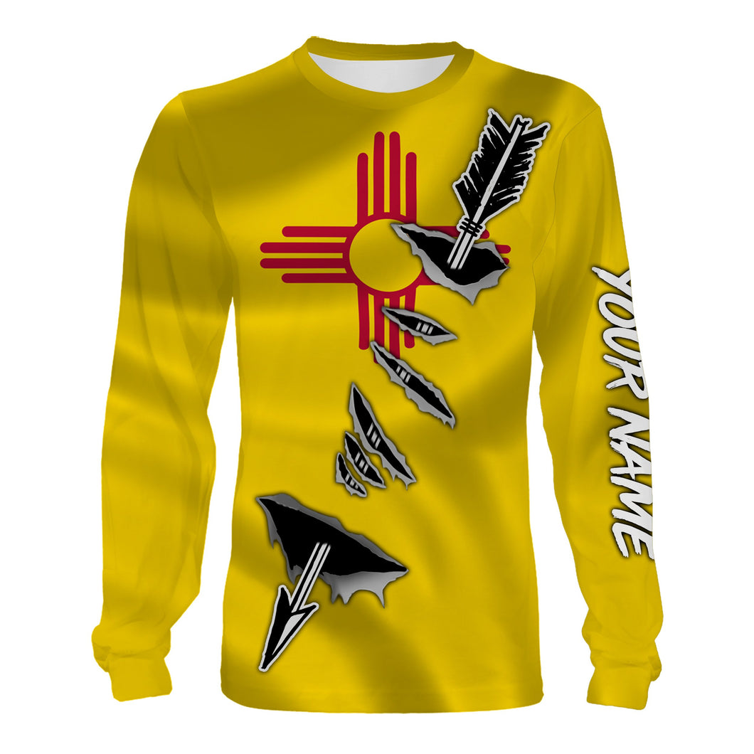 New Mexico Bow Hunter Hunting archer 3D arrow New Mexico Flag Customize name 3D All over print shirts - personalized Patriotic hunting apparel gift for men, women and kid - IPH1997