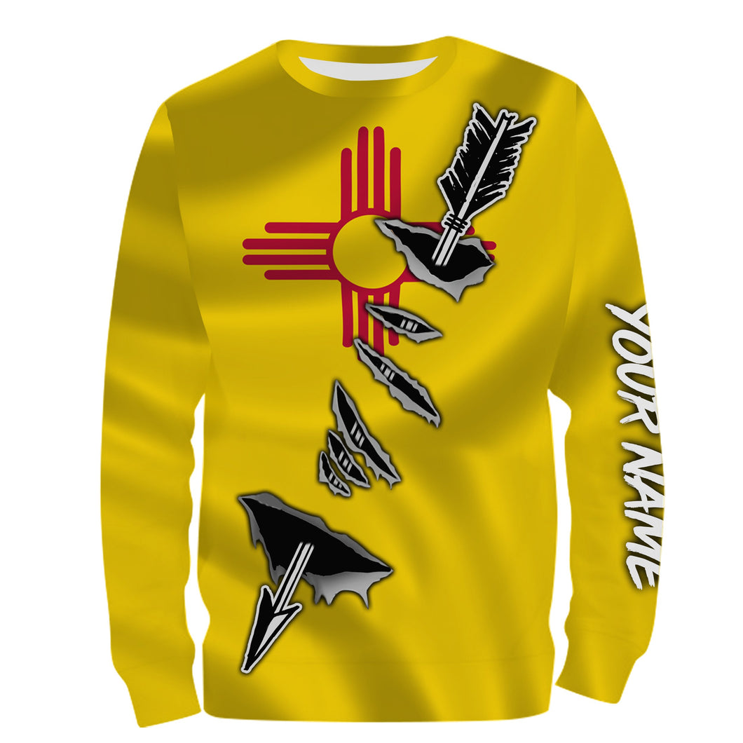 New Mexico Bow Hunter Hunting archer 3D arrow New Mexico Flag Customize name 3D All over print shirts - personalized Patriotic hunting apparel gift for men, women and kid - IPH1997