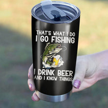 Load image into Gallery viewer, 1pc Funny Largemouth Bass n Beer Fishing  Stainless Steel Fishing Tumbler Cup - Fishing gift - IPH1532