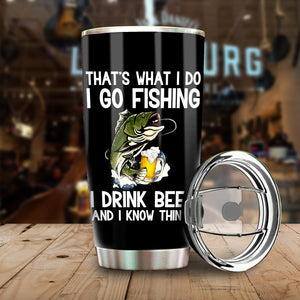 1pc Funny Largemouth Bass n Beer Fishing  Stainless Steel Fishing Tumbler Cup - Fishing gift - IPH1532