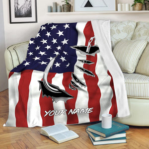 Custom Fishing Blanket 3D Fish hook American Flag 3D Printed Soft Warm –  ChipteeAmz
