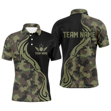 Load image into Gallery viewer, Military Green Camo Custom Army Bowling Team Shirts Personalized Bowling League Shirts For Men IPHW5515