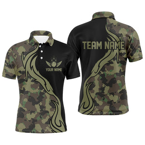 Military Green Camo Custom Army Bowling Team Shirts Personalized Bowling League Shirts For Men IPHW5515