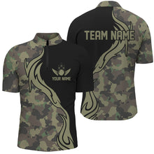 Load image into Gallery viewer, Military Green Camo Custom Army Bowling Team Shirts Personalized Bowling League Shirts For Men IPHW5515