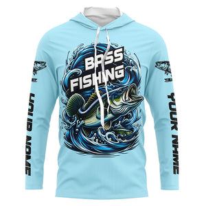 Custom Largremouth Bass Long Sleeve Tournament Fishing Shirts, Uv Protection Bass Fishing Shirt IPHW5938